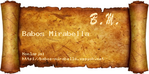 Babos Mirabella névjegykártya